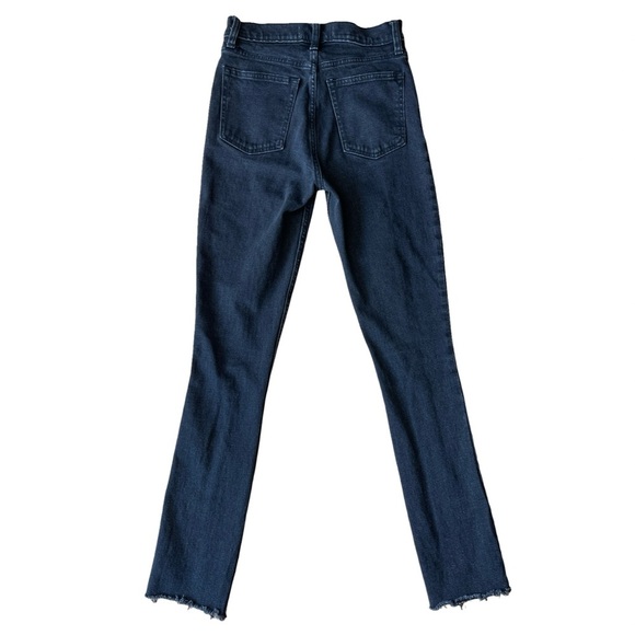 Abercrombie & Fitch Black High Rise Jeans Flared Split Hem Edgy Modern - Size 25 - Picture 3 of 15